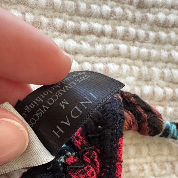 Indah Makoa Print Smocked Fabric Bikini Bottom Size M (But Tiny!!) - Picture 3 of 6